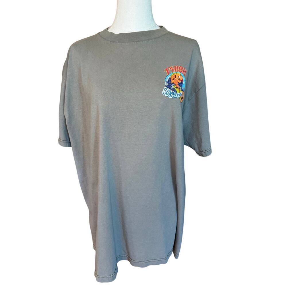 Vintage 1996 Phish Summer Tour T Shirt Surfing Fish Jim Pollock XL Gray